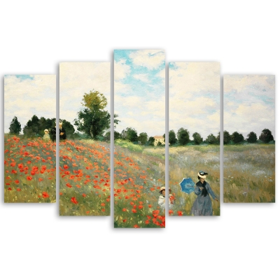 Kunstdruck auf Leinwand - Mohnfeld bei Argenteuil Claude Monet - Wanddeko, Canvas
