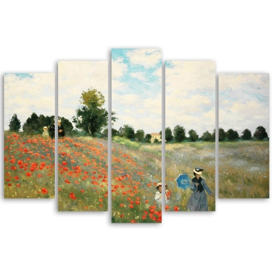 Cuadro Lienzo, Impresión Digital - Amapolas En Argenteuil - Claude Monet - Decoración Pared