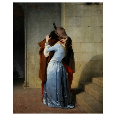 Stampa su tela - Il Bacio - Francesco Hayez - Quadro su Tela, Decorazione Parete