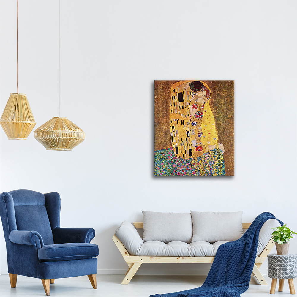 Art Gustav Klimt Larmes d'or et baiser peinture sur toile affiches et  impressions Cuadros Wall Art photos pour salon 80x100cm (32x39in) sans cadre