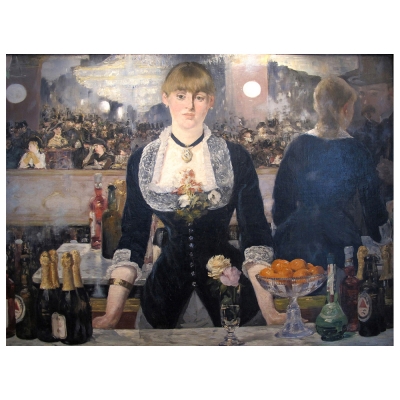 A Bar at the Folies Edouard Manet Canvas Print Woman Art Home Decor Small 8x10