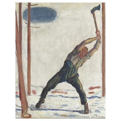 Kunstdruck auf Leinwand - Der Holzfäller - Ferdinand Hodler - Wanddeko, Canvas