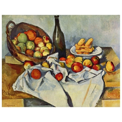 Tableau, Impression Sur Toile - La Corbeille De Pommes Paul Cézanne - Décoration murale
