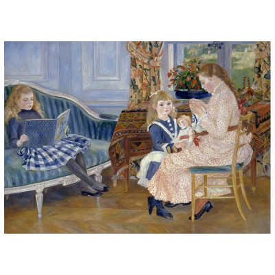Stampa su tela - Il Pomeriggio Dei Bambini A Wargemont - Pierre Auguste Renoir - Quadro su Tela, Decorazione Parete