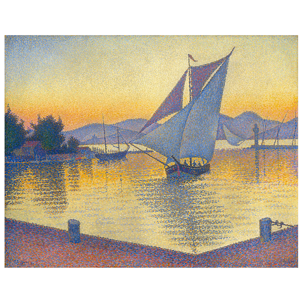 70x50 cm Un Pino a Saint Tropez Giallobus Quadro Paul Signac Stampa su su Vetro Acrilico plexiglass Vari Formati Pronto da Appendere 