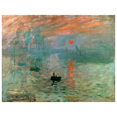 Quadro em Tela, Impressão Digital - Impressão, Nascer do Sol - Claude Monet - Decoração de Parede