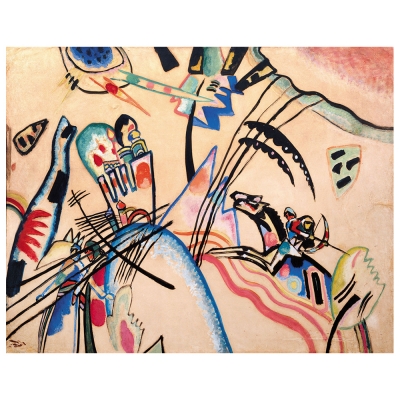 Quadro em Tela, Impressão Digital - Improvisação - Wassily Kandinsky - Decoração de Parede