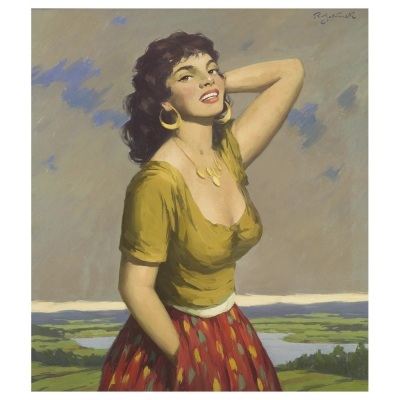 Kunstdruck auf Leinwand - Italian Girl - Rudolf Jelinek - Wanddeko, Canvas