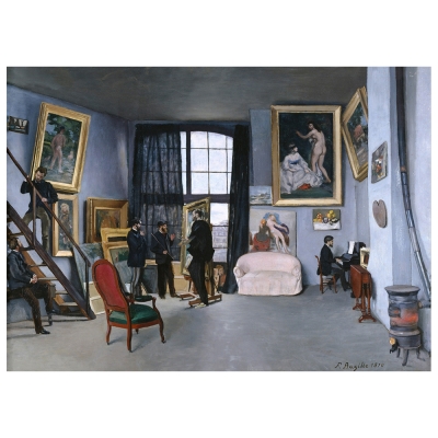 Quadro em Tela, Impressão Digital - O Atelier de Bazille - Frédéric Bazille - Decoração de Parede