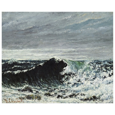 Quadro em Tela, Impressão Digital - The Wave  Gustave Courbet - Decoração de Parede