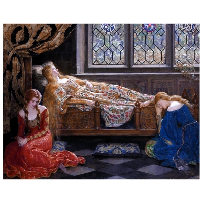 Quadro em Tela, Impressão Digital - A Bela Adormecida - John Maler Collier - Decoração de Parede