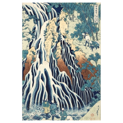 Tableau, Impression Sur Toile - La Chute D'Eau De Kirifuri Au Mont Kurokami - Katsushika Hokusai - Décoration murale