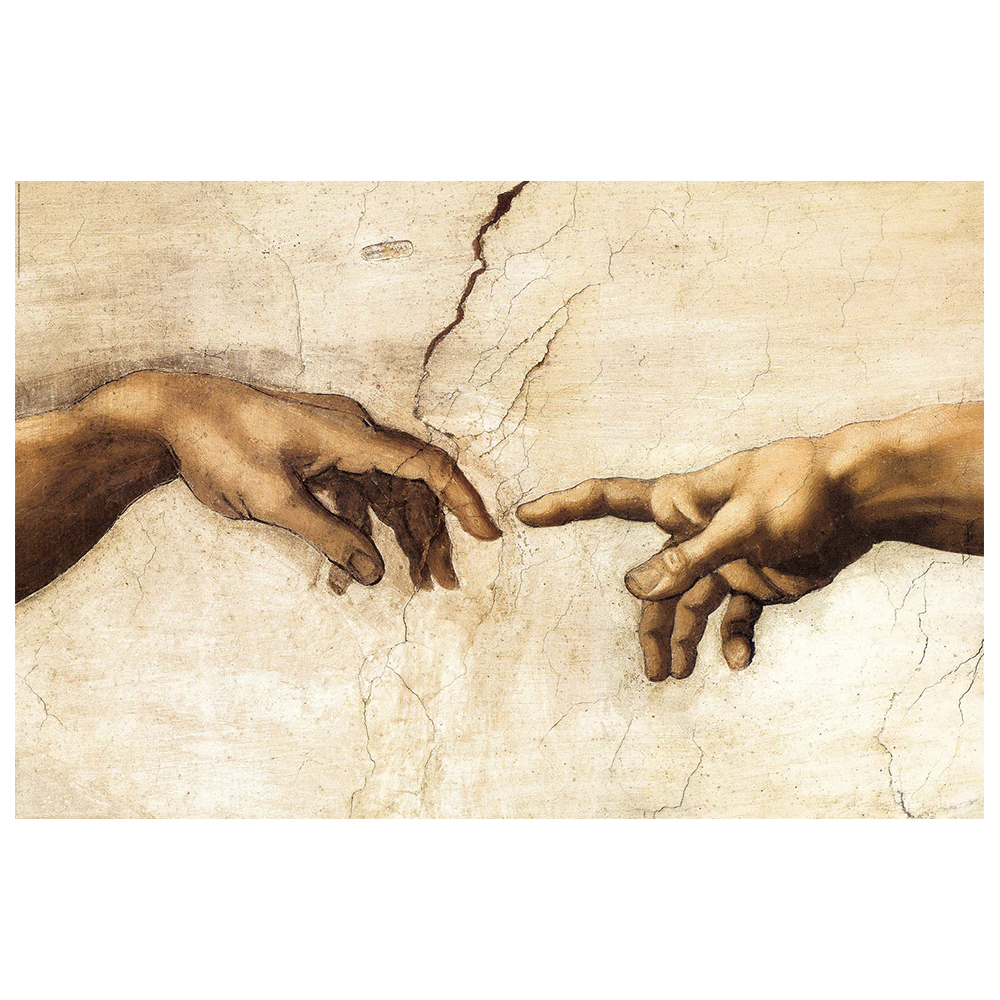 Tableau, Impression Sur Toile - La Création D'Adam (Détail) Michelangelo Buonarroti - Décoration murale