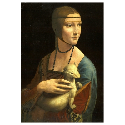 Tableau, Impression Sur Toile - La Dame À L'Hermine Leonardo Da Vinci - Décoration murale