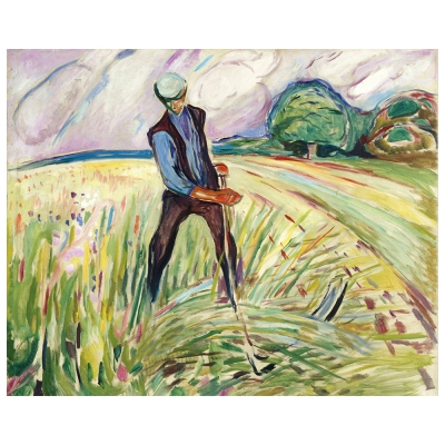 Tableau, Impression Sur Toile - La Fenaison Edvard Munch - Décoration murale