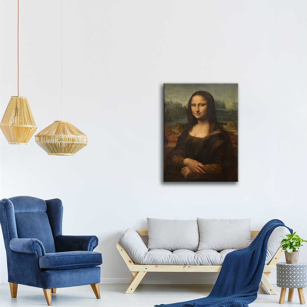 Leonardo da Vinci Pronto da Appendere Giallobus Quadri Moderni per la casa Quadro 50x70 Tela Canvas Monna Lisa 2 