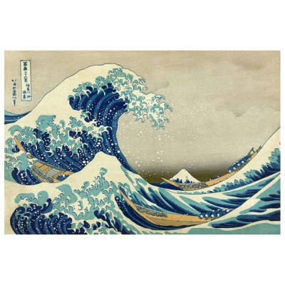 Stampa su tela - La Grande Onda Di Kanagawa - Katsushika Hokusai - Quadro su Tela, Decorazione Parete