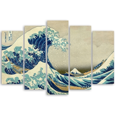 Quadro em Tela, Impressão Digital - A Grande Onda de Kanagawa - Katsushika Hokusai - Decoração de Parede