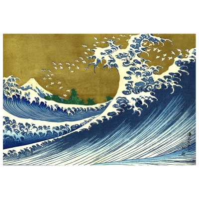 Stampa su tela - La Grande Onda - Katsushika Hokusai - Quadro su Tela, Decorazione Parete