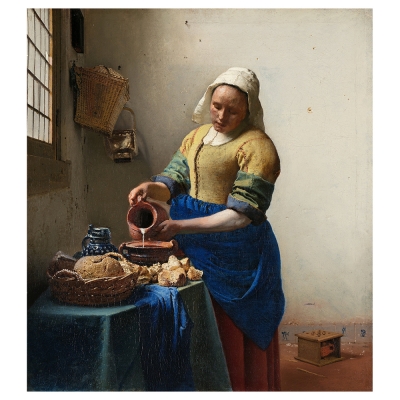 Quadro em Tela, Impressão Digital - A Leiteira - Jan Vermeer - Decoração de Parede