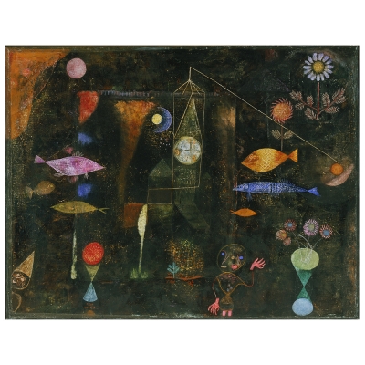 Quadro em Tela, Impressão Digital - Mágica dos peixes - Paul Klee - Decoração de Parede