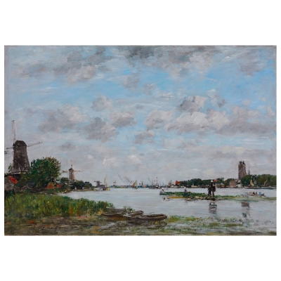 Quadro em Tela, Impressão Digital - O Meuse em Dordrecht - Eugène Boudin - Decoração de Parede