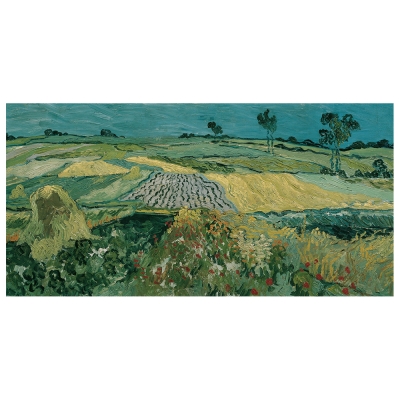 Kunstdruck auf Leinwand - Die Ebene von Auvers Vincent Van Gogh - Wanddeko, Canvas