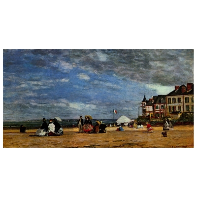 Quadro em Tela, Impressão Digital - A Praia em Trouville - Eugène Boudin - Decoração de Parede