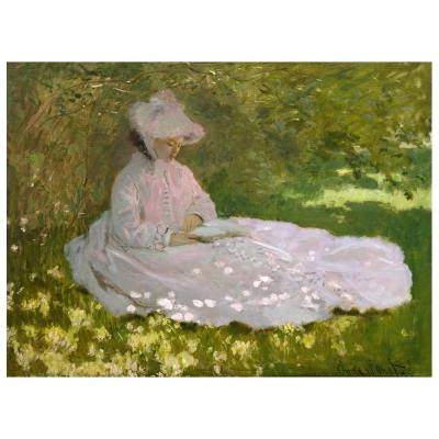 Canvastryck - Springtime - Claude Monet - Dekorativ Väggkonst
