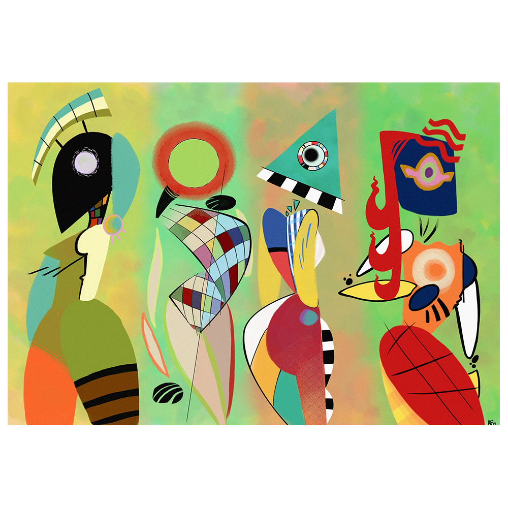 Quadri famosi, stampe su tela, posters vintage e arredo da parete - ツ  Legendarte - Stampa su tela - Las Musas De Kandinsky - Aria Feliciano -  Quadro su Tela, Decorazione Parete