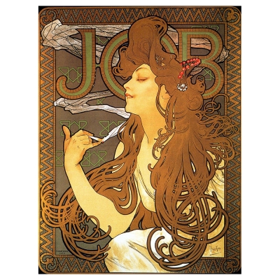 Quadro em Tela, Impressão Digital - Job (Trabalho) - Alphonse Mucha - Decoração de Parede