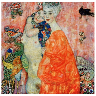 Tableau, Impression Sur Toile - Les Amies Gustav Klimt - Décoration murale