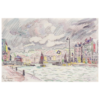 Obraz na płótnie - Le Havre With Rain Clouds - Paul Signac - Dekoracje ścienne