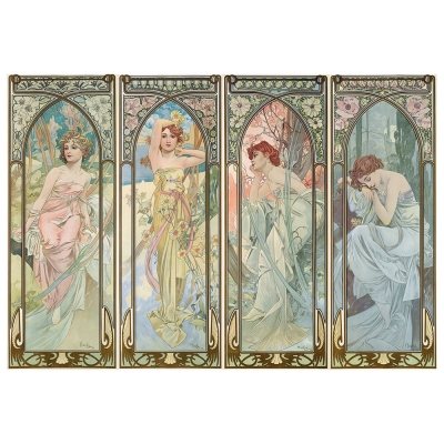 Canvas Print - The Times Of The Day - Alphonse Mucha - Wall Art Decor