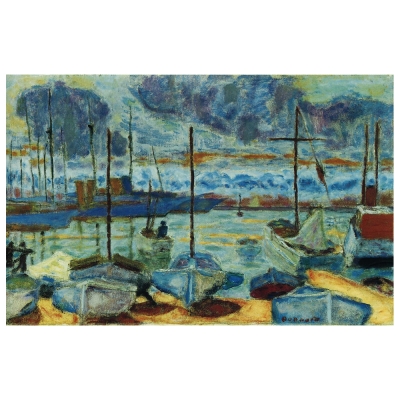 Tableau, Impression Sur Toile - Le Port De Cannes - Pierre Bonnard - Décoration murale