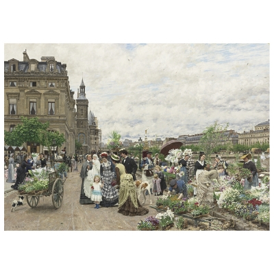 Tableau, Impression Sur Toile - Le Quai Aux Fleures - Firmin Girard - Décoration murale