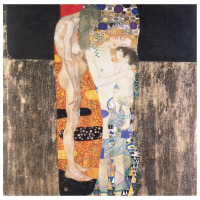 Kunstdruck auf Leinwand - Die Drei Lebensalter Einer Frau Gustav Klimt - Wanddeko, Canvas