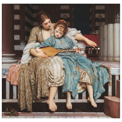 Kunstdruck auf Leinwand - Musikunterricht - Frederic Leighton - Wanddeko, Canvas