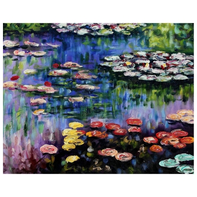 Quadro em Tela, Impressão Digital - Lírios D’água - Claude Monet - Decoração de Parede