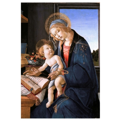 Cuadro Lienzo, Impresión Digital - Virgen Del Libro - Sandro Botticelli - Decoración Pared