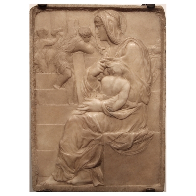 Cuadro Lienzo, Impresión Digital - Virgen De La Escalera - Michelangelo Buonarroti - Decoración Pared