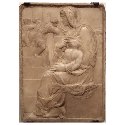 Kunstdruck auf Leinwand - Die Madonna an der Treppe Michelangelo Buonarroti - Wanddeko, Canvas