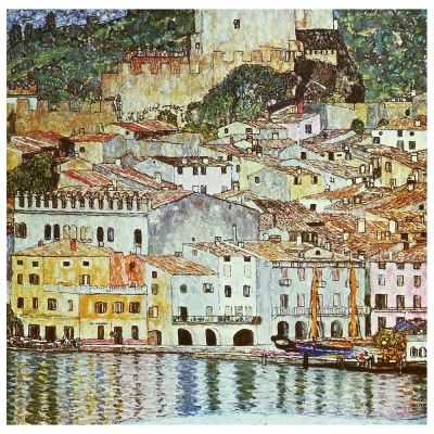 Kunstdruck auf Leinwand - Malcesine am Gardasee Gustav Klimt - Wanddeko, Canvas