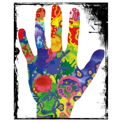 Canvastryck - Multicolor Hand - Dekorativ Väggkonst
