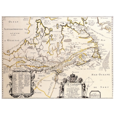 Quadro em Tela, Impressão Digital - Mapa Antigo No. 11 - Decoração de Parede