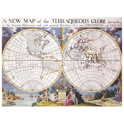 Tableau, Impression Sur Toile - Cartographie - Ancienne Carte No. 15 - Décoration murale