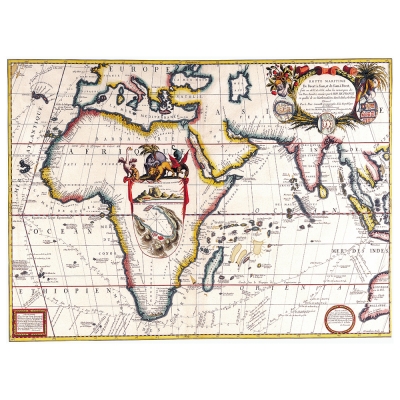 Canvastryck - Old Atlas Map No. 18 - Dekorativ Väggkonst