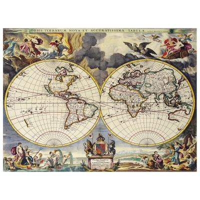 Canvastryck - Old Atlas Map No. 19 - Dekorativ Väggkonst