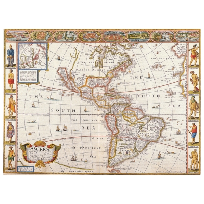 Cuadro Lienzo, Impresión Digital - Mapa Antiguo No. 20 - Decoración Pared