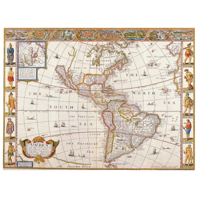 Stampa su tela - Mappa Antica No. 20 - Quadro su Tela, Decorazione Parete